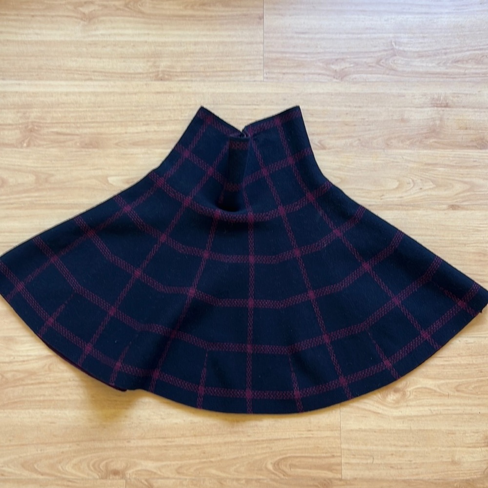 Red & Black Plaid Skirt